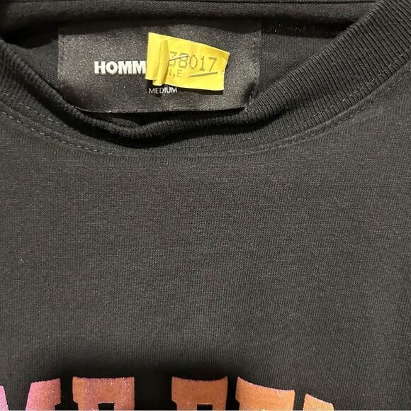 HOMME FEMME Homme+Femme Rainbow Black Short Sleeve Crew neck T-Shirt - Picture 10 of 12